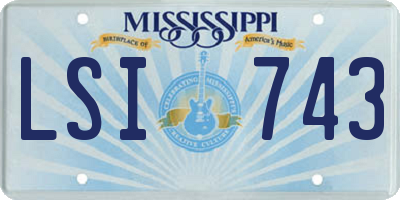MS license plate LSI743