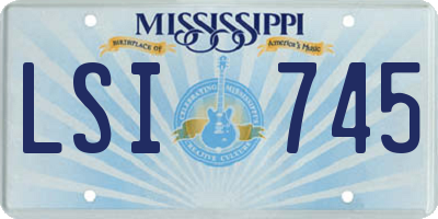 MS license plate LSI745