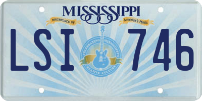 MS license plate LSI746