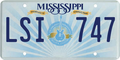 MS license plate LSI747