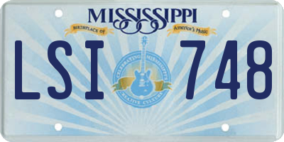 MS license plate LSI748