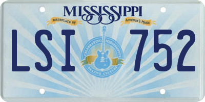 MS license plate LSI752