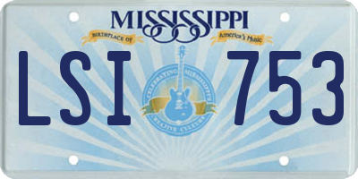 MS license plate LSI753