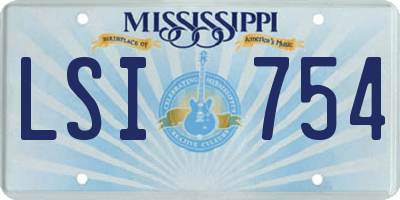 MS license plate LSI754