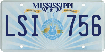 MS license plate LSI756