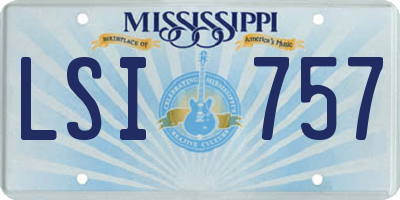 MS license plate LSI757