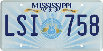 MS license plate LSI758