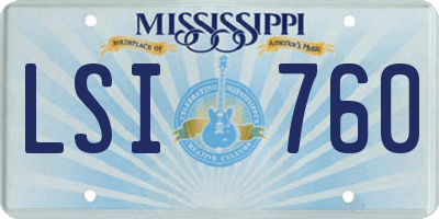 MS license plate LSI760
