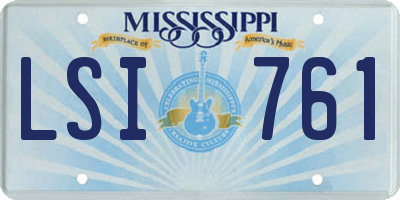 MS license plate LSI761