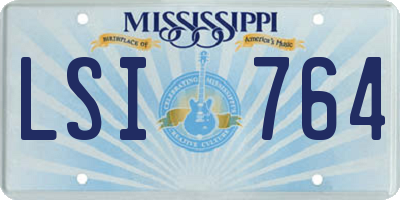 MS license plate LSI764