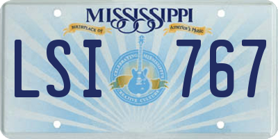 MS license plate LSI767