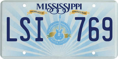 MS license plate LSI769