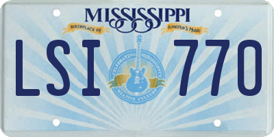 MS license plate LSI770