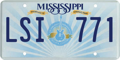 MS license plate LSI771