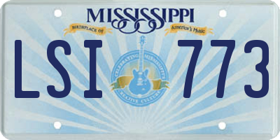 MS license plate LSI773