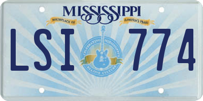 MS license plate LSI774