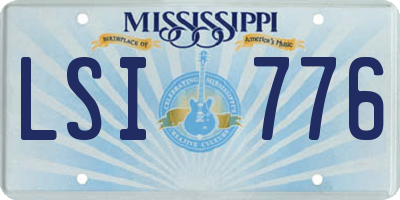 MS license plate LSI776