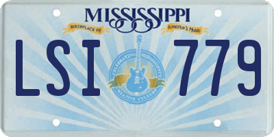 MS license plate LSI779