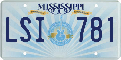 MS license plate LSI781