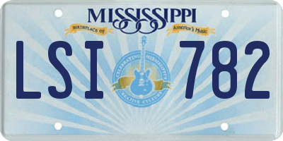 MS license plate LSI782