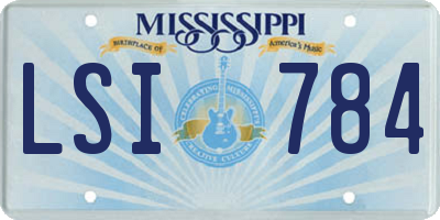 MS license plate LSI784