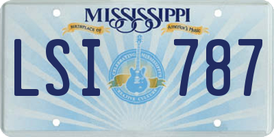 MS license plate LSI787