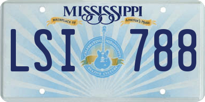 MS license plate LSI788