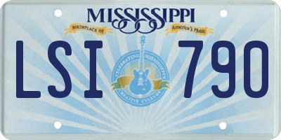 MS license plate LSI790