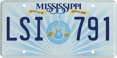 MS license plate LSI791