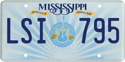 MS license plate LSI795