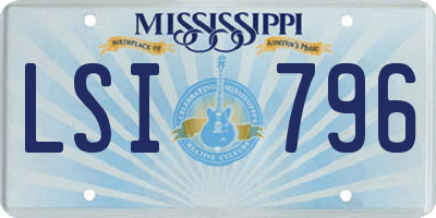 MS license plate LSI796