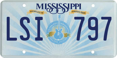 MS license plate LSI797