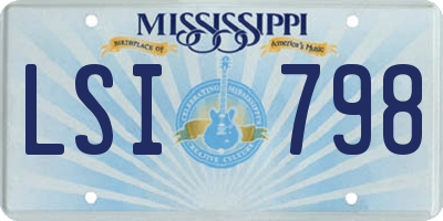 MS license plate LSI798