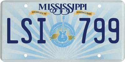 MS license plate LSI799