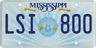 MS license plate LSI800