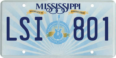 MS license plate LSI801