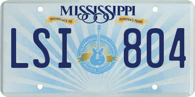 MS license plate LSI804