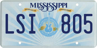 MS license plate LSI805