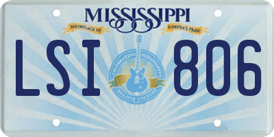 MS license plate LSI806
