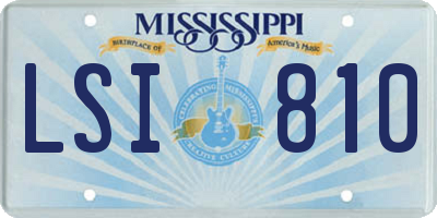 MS license plate LSI810