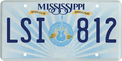 MS license plate LSI812