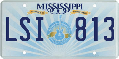 MS license plate LSI813