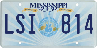 MS license plate LSI814