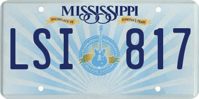 MS license plate LSI817