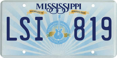 MS license plate LSI819