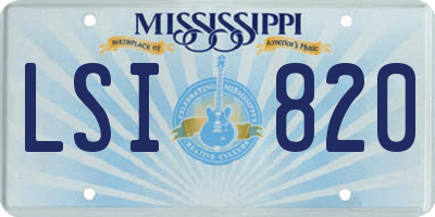 MS license plate LSI820