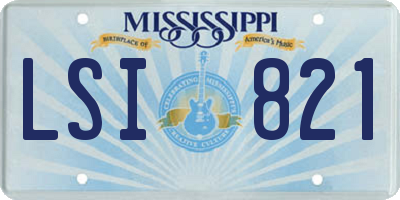 MS license plate LSI821