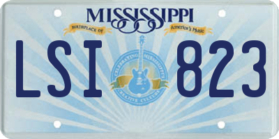MS license plate LSI823