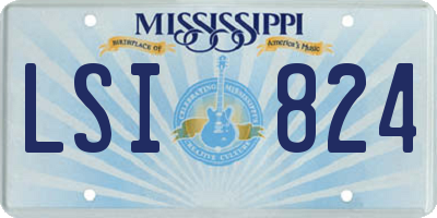 MS license plate LSI824