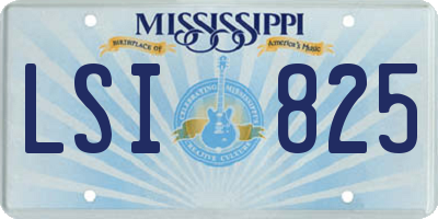 MS license plate LSI825